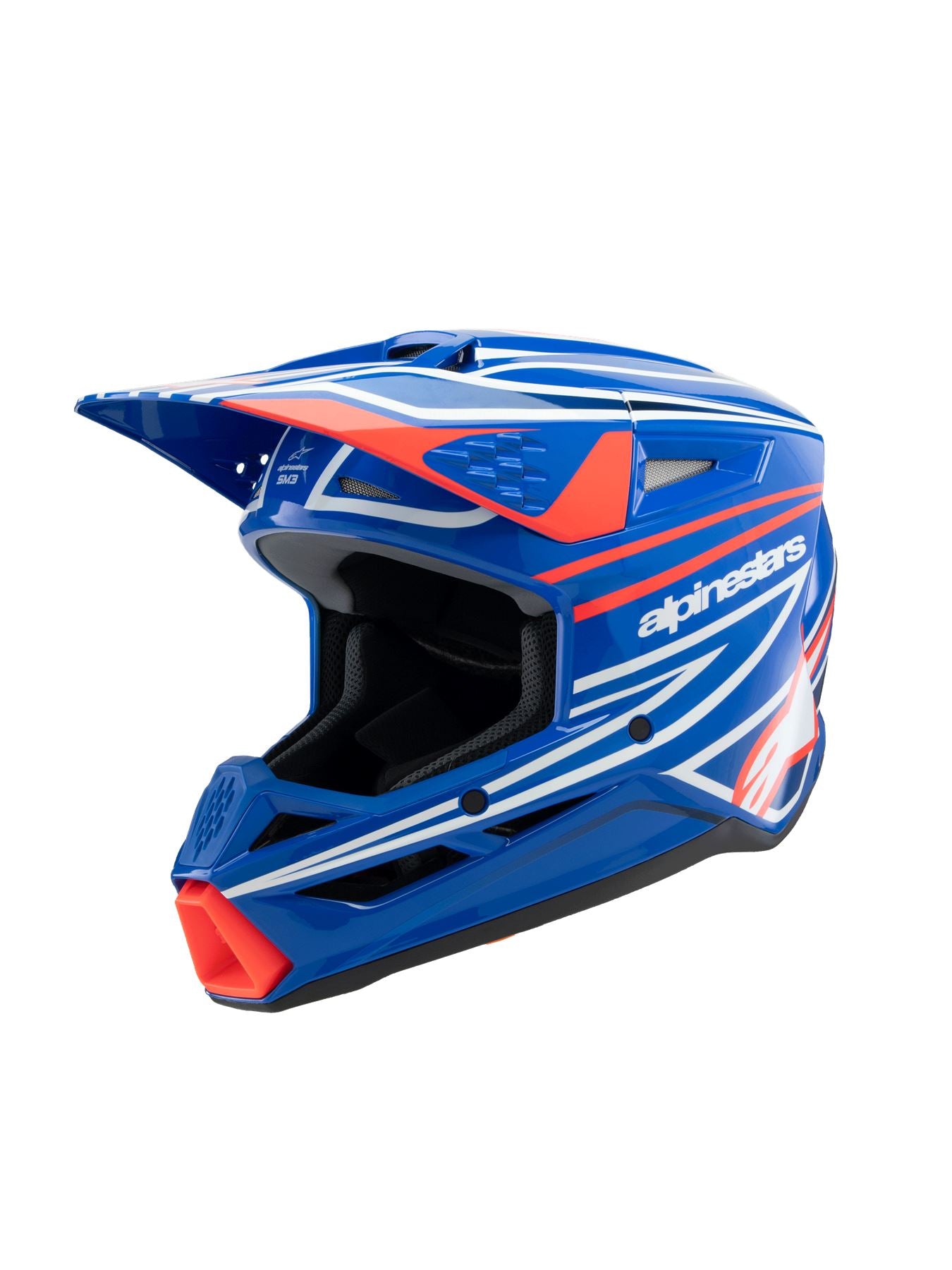 Alpinestars 2026 SM3 Wurx Youth Motocross Helmet Blue Red White Black Gloss